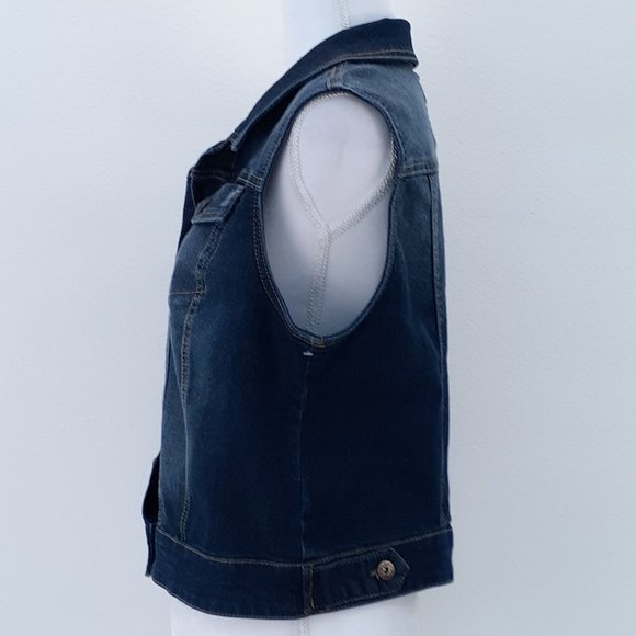 Mudd Collared Button Front Vest Junior Sz XL - Picture 3 of 12